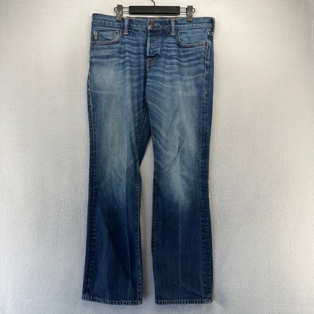 Abercrombie Fitch Jeans Mens 33x32 Blue The A&F Boot Bootcut Denim Cotton Dark